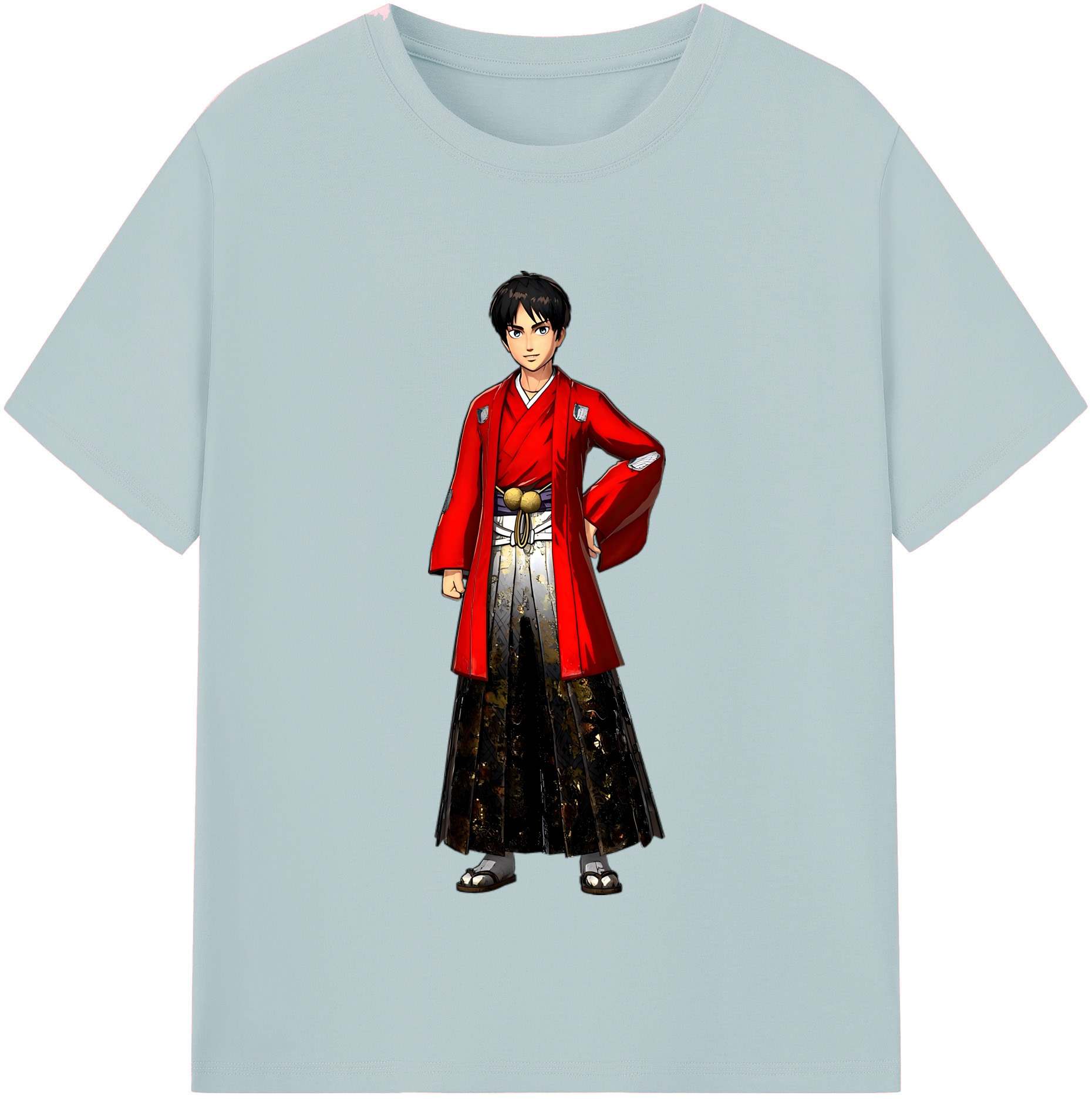 （画像用） 進撃の巨人 エレン･イェーガー Attack on Titan Eren Jäger 綿100％半袖Tシャツ（フロントプリント）